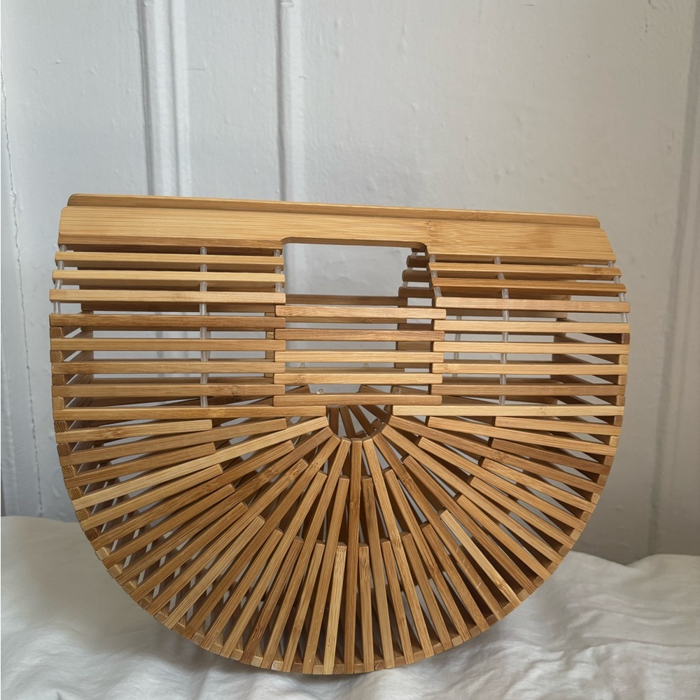 Natural Bamboo Half-Moon Bag